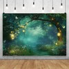Xiaoterna 8x6ft Forest Backdrop Jungle Safari Night View Green Tree
