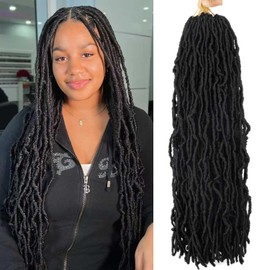 8 Packs Soft Locs Crochet Hair Pre Looped Faux Locs 26 Inch Goddess Locs Dreadlocs Synthetic Hair For Black Women (1B, 26 Inch (Pack of 8))