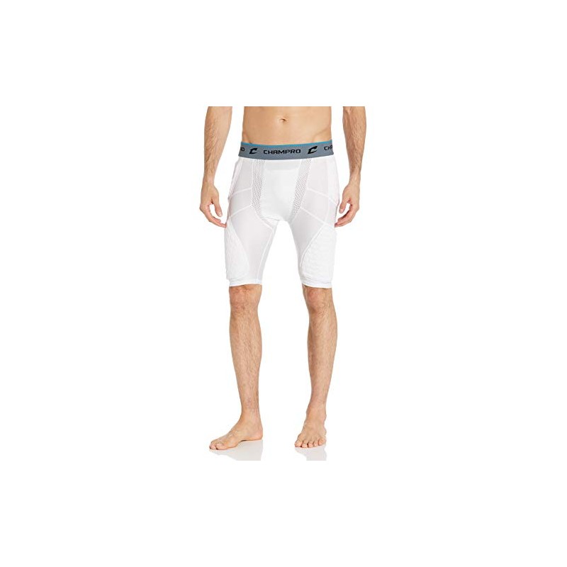 CHAMPRO Tri-Flex Padded Short, Adult 2X-Large, White