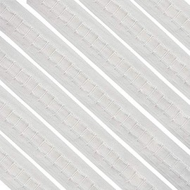 Realm White Pencil Pleat Curtain Header Tape, Detachable Curtain, Sizes 25mm 1 Inch, 50mm 2 Inch, 75mm 3 Inch (1" White 1m x 2 pieces)