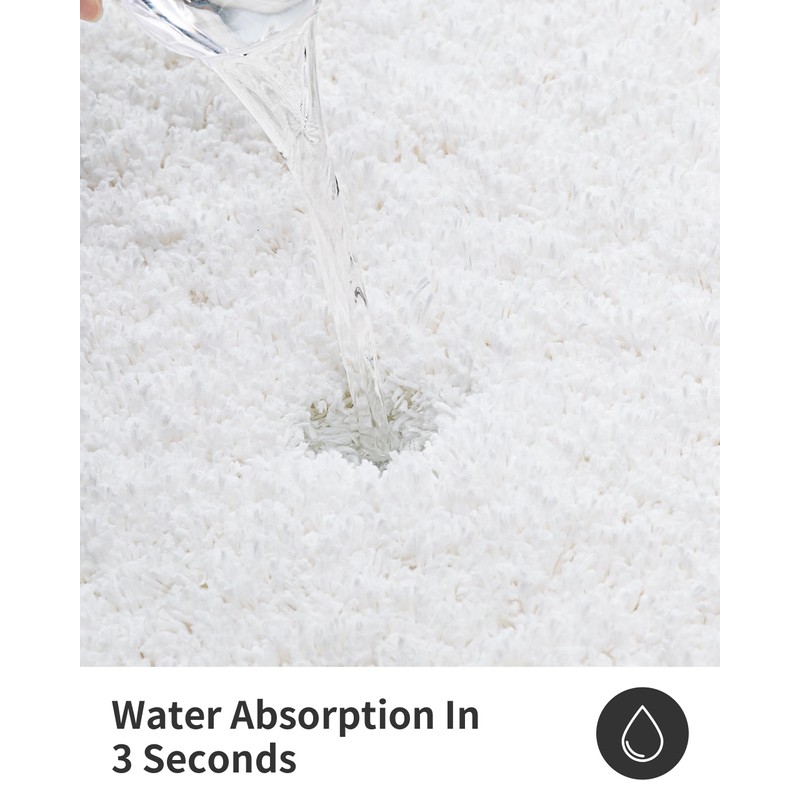 ILANGO White Bathroom Rugs 70" × 24" Non Slip &
