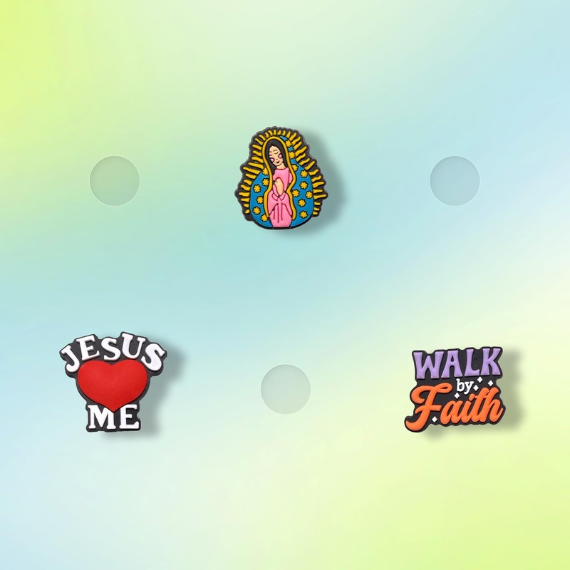 40Pcs Jesus Shoe Decoration Charms for Croc Clog, Religious Cross