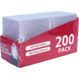 LUNA PARK 200 Fundas de Plástico Duro para Tarjetas de Béisbol 3" x 4", 7,6 X 10 cm, Portatarjetas Premium para Intercambiar Tarjetas de Béisbol y Fútbol, 100 PVC Fundas Duras + 100 Fundas Blandas