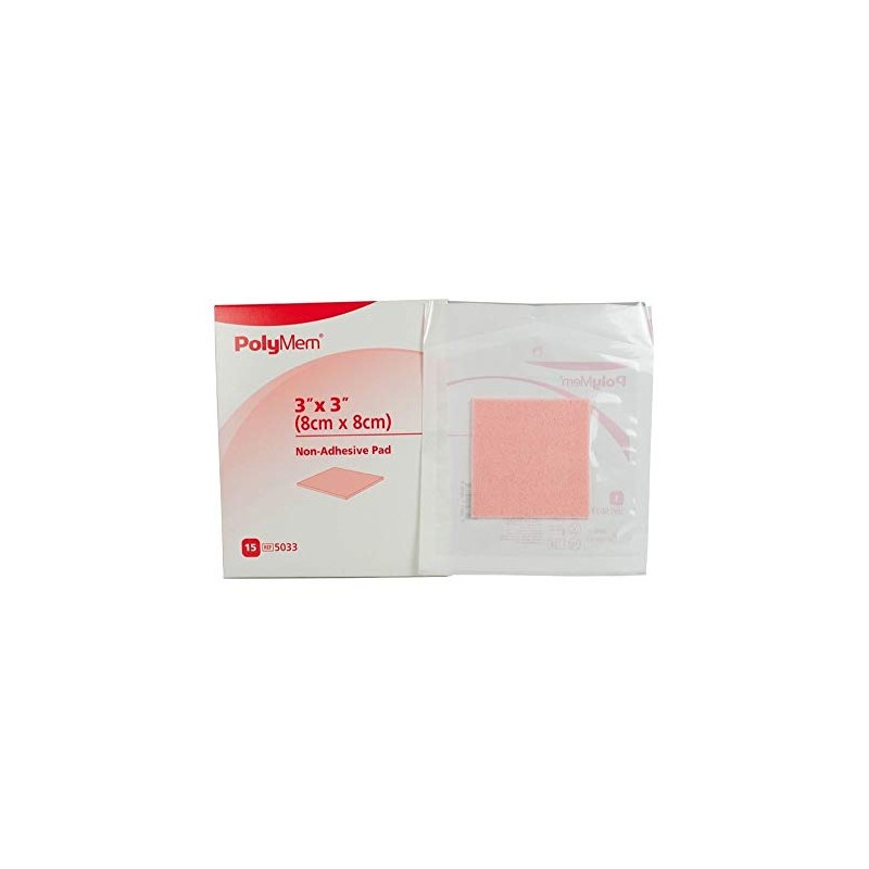 PolyMem Non-Adhesive Wound Dressing, Sterile, Foam, 3' X 3' Pad,