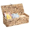 Sumnacon Wicker Storage Basket with Lid Rectangle Wicker Basket with