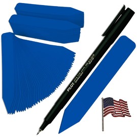 TAGKRAFTERS 4" x 5/8" Dark Blue Premium Pot Stakes with Marker - 500 Pcs - Plastic Plant Tags and Labels - Nursery Garden Tree Labels Waterproof Writeable | Made in The USA |