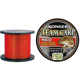 Konger Team Carp Red Fishing Line Fast Sinking 1000 m 0.20-0.40 mm Feeder Line (0.20/6.0 kg)