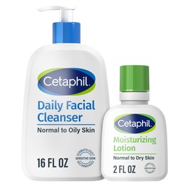 Cetaphil Daily Facial Cleanser, 16oz, with Moisturizing Lotion, 2oz