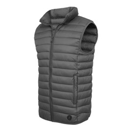 Xsylxgc Mens Puffer Vest Lightweight Insulated Down Vest Outdoor Sleeveless Jacket for Golf Hiking Casual Travel, Grey S