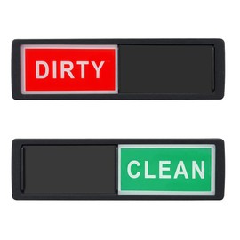 Clean Dirty Magnet Sign for Dishwasher Upgrade Super Strong Magnet, Non-Scratch Magnetic Slider Indicator Sign with Self Adhesive Backing Suit All Kitchen Dishes, Easy to Read & Sliding Sign (Black)