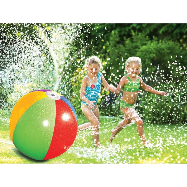 Poolmaster Splash and Spray Beach Ball Sprinkler Water Toy 24in