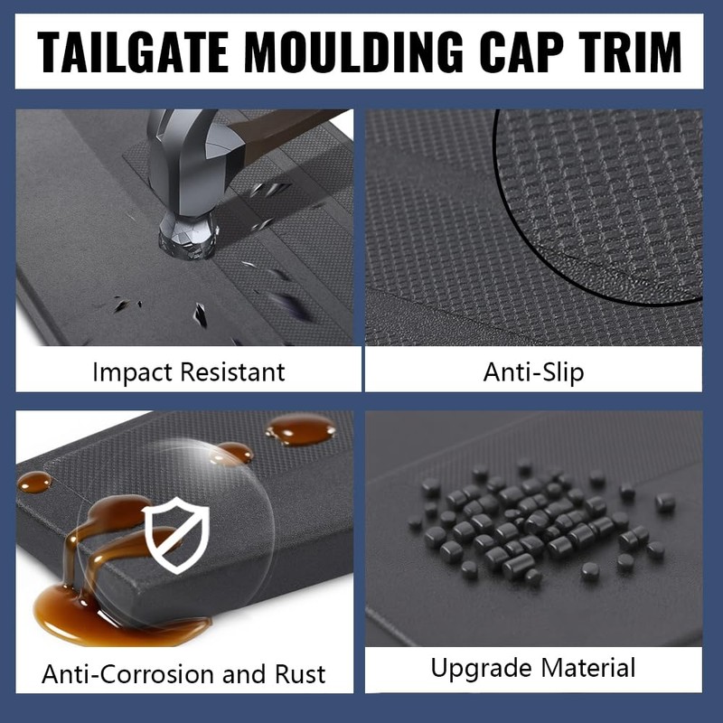 PIT66 Tailgate Molding Cap Protector Top Cover, Compatible with Ford