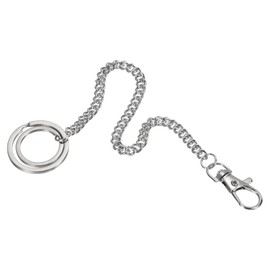 PATIKIL Wallet Chain Keychain with Keyrings Lobster Clasp 8", Nickel Plated Metal Clip for Jeans Pants Belt Loop Purse Handbag, Silver