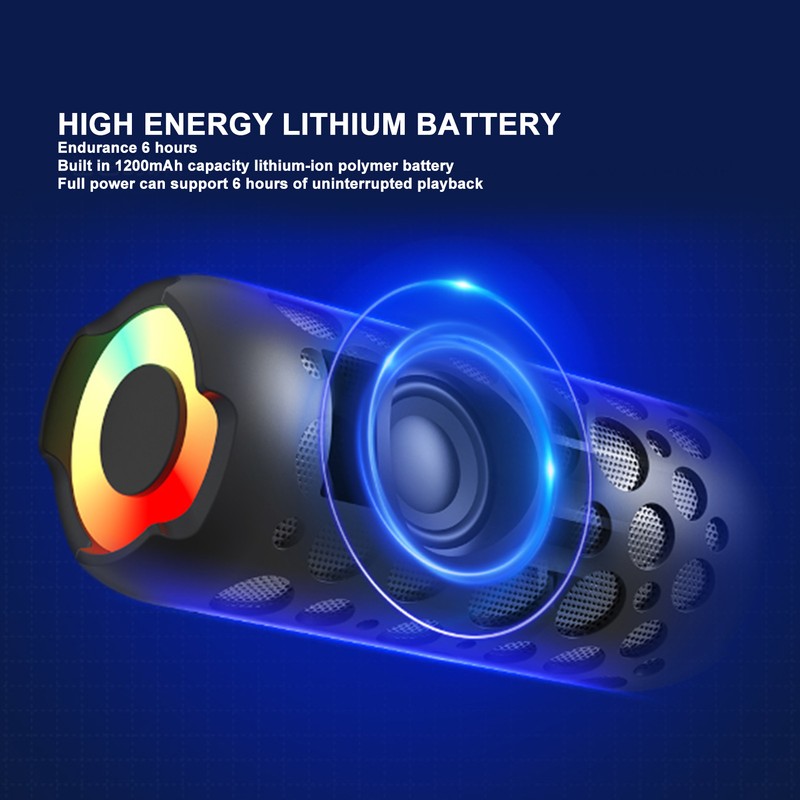 Portable Bluetooth Speaker RGB Dynamic Effect Stereo Sound 2 in