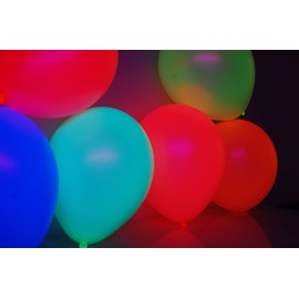 DirectGlow LLC DirectGlow Brand Set of 50 Assorted 11 inch UV Blacklight Reactive Latex Balloons (6 Color Mix)