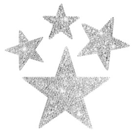 Star Rhinestone Decals, 4PCS Crystal Rhinestone Stickers with Self-Adhesive Backing for Christmas Decor Cars Window Gift Box Clothing Hats