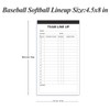 Baseball/Softball Lineup Cards, 4 Part Carbonless, 16 Player Roster Line