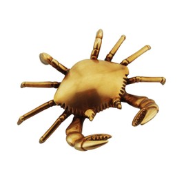 NKlaus Antique Brass Crab Paperweight, 16 x 13 x 7 cm - Maritime Table Decoration, Crab Design 15945