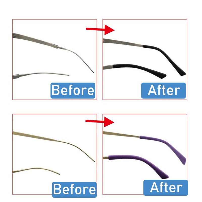 OPUGIT OPUGIT 8 Pairs Eyeglass Replacement Temples, Silicone Glasses End