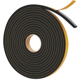 Weather Stripping Seal, 1/2 in x 1/4 in x 13Ft Weatherproof Foam Tape for Lightproof, Noise-Reducing, and Sealing Sliding Doors, Front Doors, Windows