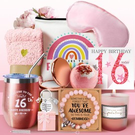 WULAIHO 16th Birthday Gifts for Girls, Happy 16 Years Old Birthday Pamper Set Present Basket, Unique Hamper Gift Ideas for Her, Best Friends, Sisters, Daughter, Niece, Granddaughter Born in 2010