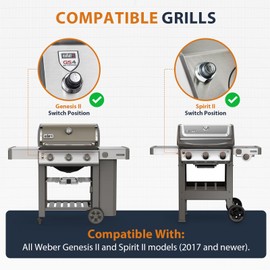 Rushare GS4 Igniter for Weber, 66220 Grill Igniter Switch Button Replacement for Weber Genesis II and Spirit II, as E/S-210 310 410 315 335 330 435, GS4 Grill Parts