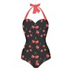 Zarisguat Fruits Cherry Print Women One Piece Swimsuits Tummy Control