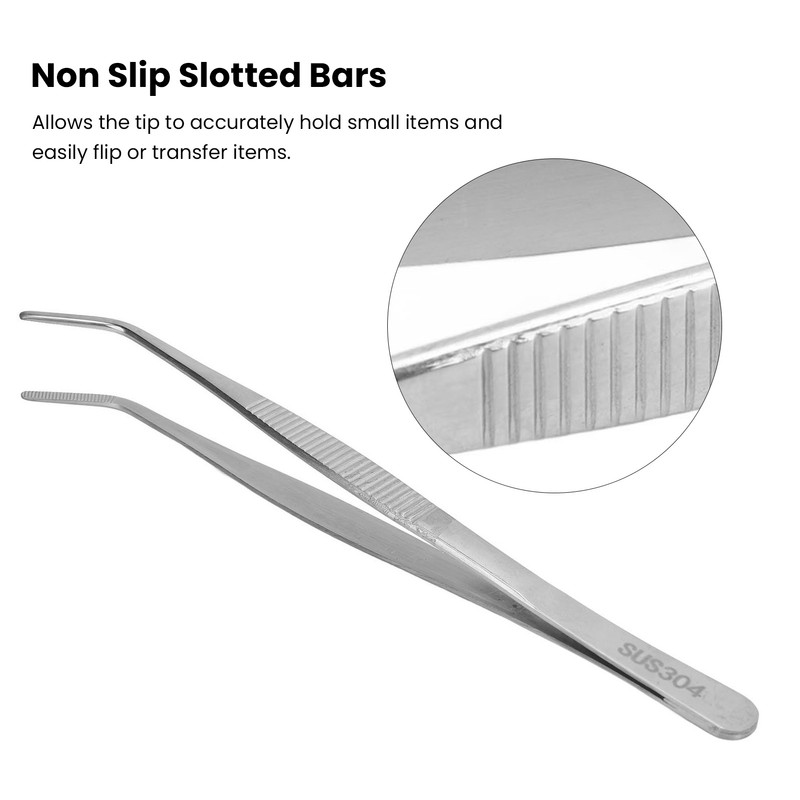 Laboratory Tweezer High Accuracy 304 Stainless Steel Serrated Edge 20cm