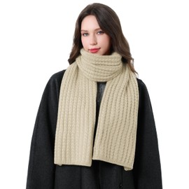 DonDon Women's Winter Knitted Scarf, beige