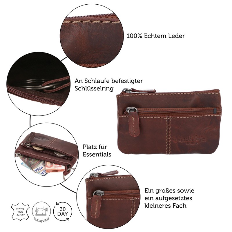 Gusti Rook Leather Key Case Key Holder 2a92-22-6, dark brown