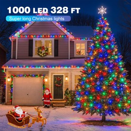 Domolli Christmas Lights 1000 LED 328 FT, Waterproof Christmas Tree Lights with 8 Modes, Remote Control 3 Timers & Memory Function Xmas Decorations for House and Holiday (Multicolor)