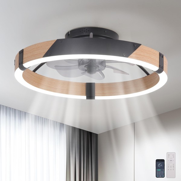 Garwarm 20IN Low Profile Ceiling Fans with Lights and Remote,