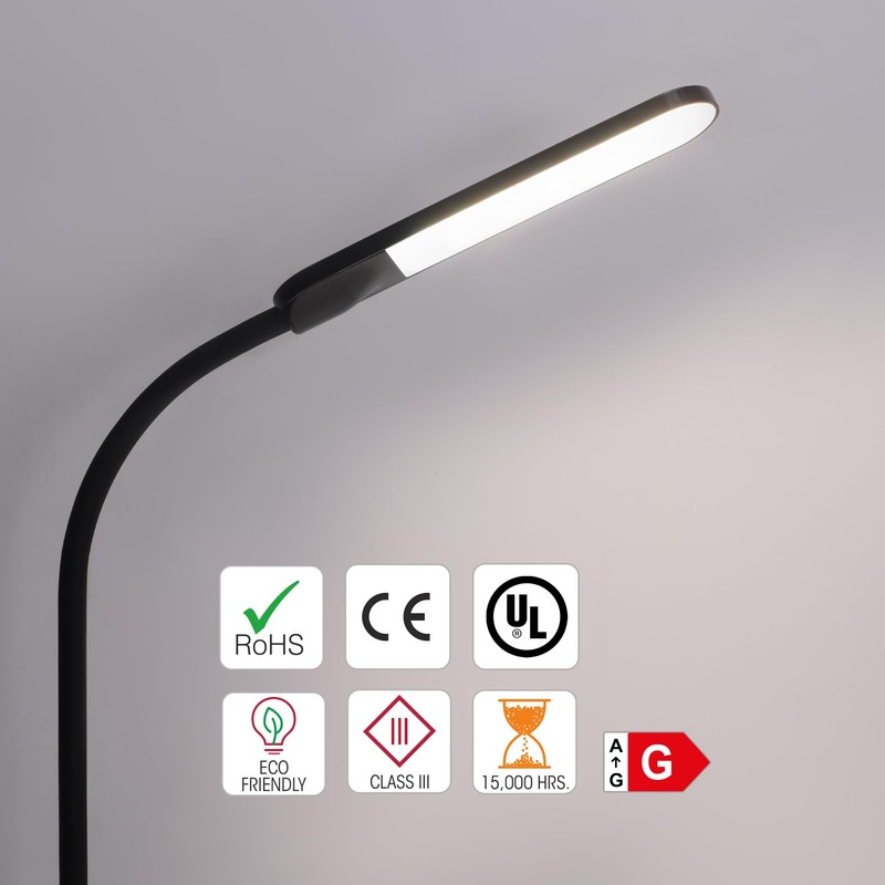 TEKLED® LED Desk Lamp | Stepless Dimmable with Flexible Gooseneck