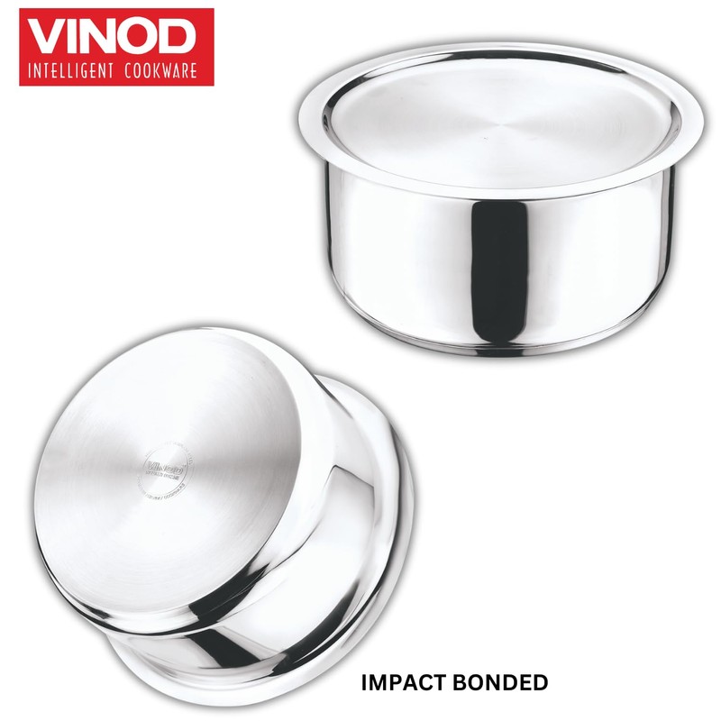 Vinod Stainless Steel 304 Grade Pot/Deep Pot/Saucepan with Lid -