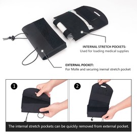 Tactical Medical Pouch MOLLE EMT First Aid Pouch IFAK Utility Pouch Portable Trauma Bag 500D Nylon for Tactical Belt and Vest(Black)