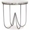 Adore Decor Zahra Round Side Table Black and White