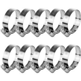 10 Pack Hose Clips 21-44 mm Jubilee Clips Metal Hose Clamp Adjustable Ducting Clamps for Securing Hoses and Pipes Tube