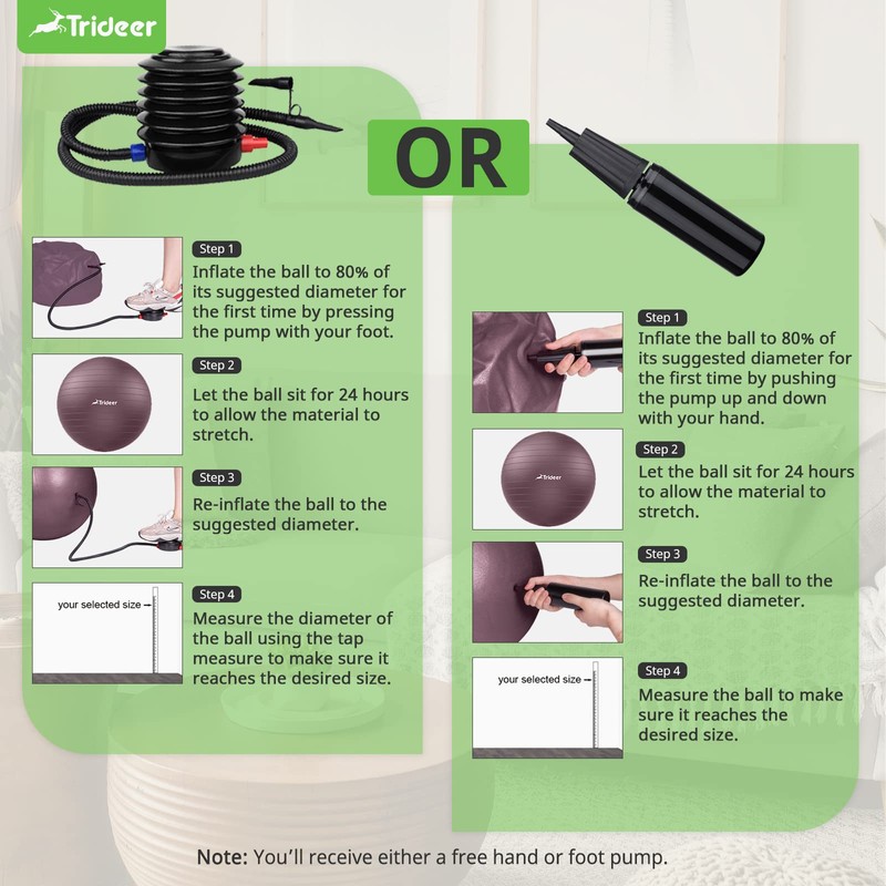 Trideer Yoga Ball - Exercise Ball for Workout pilates Stability