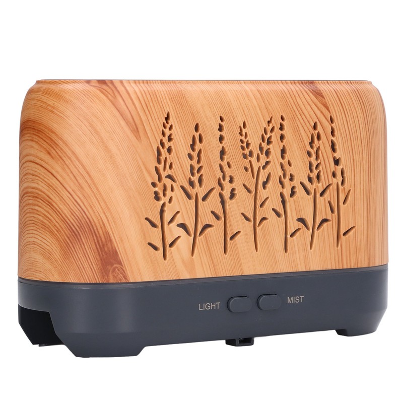 Humidifier 200ml Aroma Diffuser Wood Grain Flame Pattern Light Low