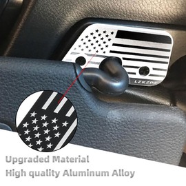 Upgraded Aluminum Alloy Sun Visor Clips,Compatible with Jeep Wrangler JK 2018,JL 2018-2023, 2020-2023 Gladiator Accessories,Repairs Vehicle Sagging Sun Visor (Flag White)
