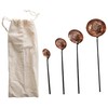 Creative Co-Op Farmhouse Textured Copper Ladles with Metal Handles, Set