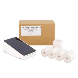 ReceiptPaperPro 2 1/4” x 60 ft Coreless Thermal Paper Receipt Rolls for Square Terminal, 20 Rolls