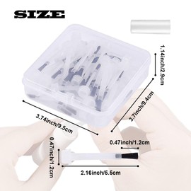 HOIUMLZ 50pcs Nail Polish Replacement Brush Kit with Handle Disposable Nail Art Brushes Soft Bristles Nail Brushes Dip Powder Liquid Replacement Brushes Flat Head Brushes with Box