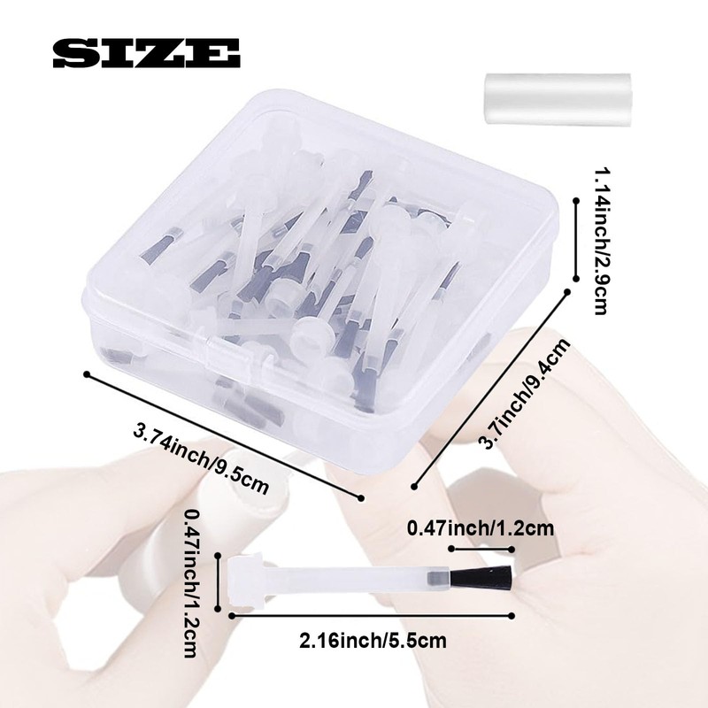HOIUMLZ 50pcs Nail Polish Replacement Brush Kit with Handle Disposable