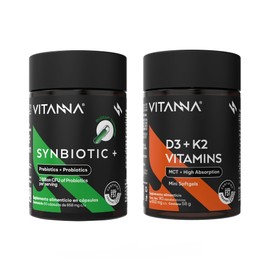 Synbiotic Probióticos Y Prebióticos Más Vitamina D3 K2 | Apoyo Al Bienestar General, Digestivo Y óseo | Fórmula De Alta Absorción | Liberación Secuenc