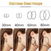 PROSTEEL Women's Hoop Earrings 5 mm Thick Round Hoop Earrings