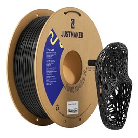 JUSTMAKER TPU 64D 3D Printer Filament, Flexible Materials with Superior Performance, Upgrade Cardboard Spool, 1kg, Dimensional Accuracy +/-0.05mm, 1.75mm， Transparent White