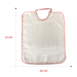Aida Bib with Elastic Baby – 100% Cotton 34 X 28 CM, pink
