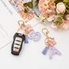 MORSUNBELA Keychain with Letter F Cute Initial Keyring Butterfly Key