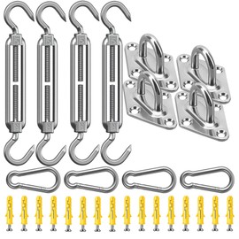 Awning Mounting Kit M5 – High-Quality 304 Stainless Steel – Load Capacity of 64 kg – Awning Tensioner Accessories Assembly Set for Square and Triangle Garden, Awnings Mounting Assembly Set